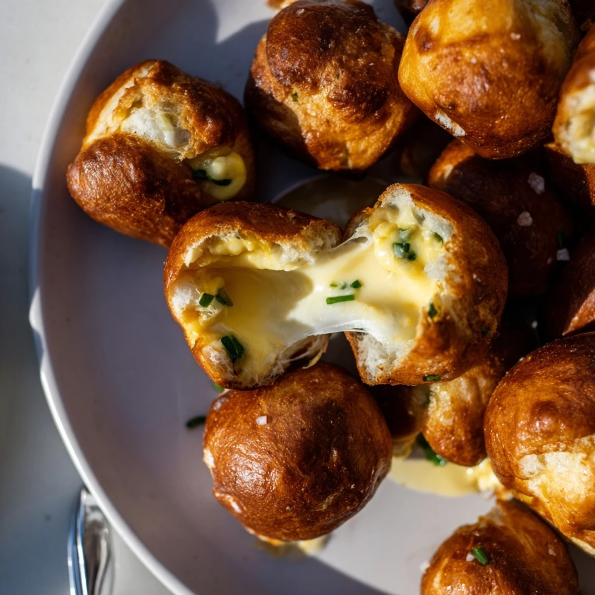 Soft jalapeño popper stuffed pretzel bites, warm and cheesy, perfect for gatherings.  