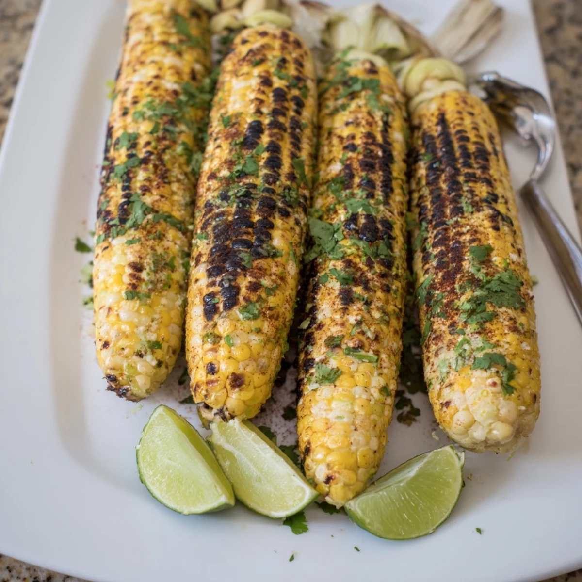Sweet grilled corn with chili lime butter, a summer staple for backyard barbecues.  