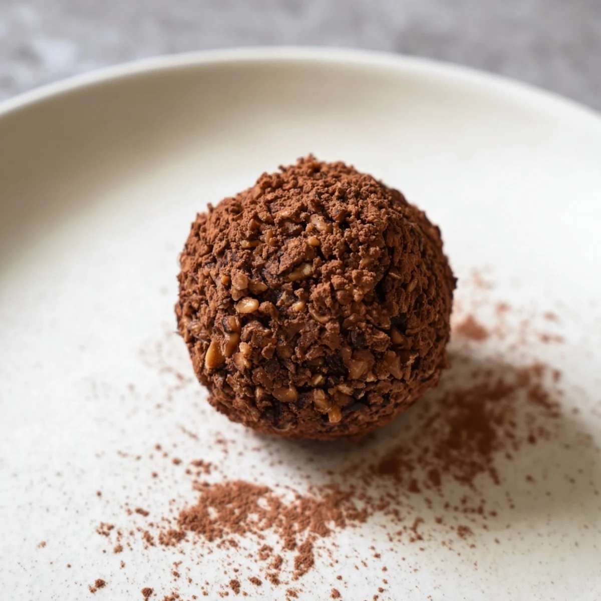 A batch of Date & Walnut Truffles, dusted in cocoa, ready to enjoy as a sweet dessert.
