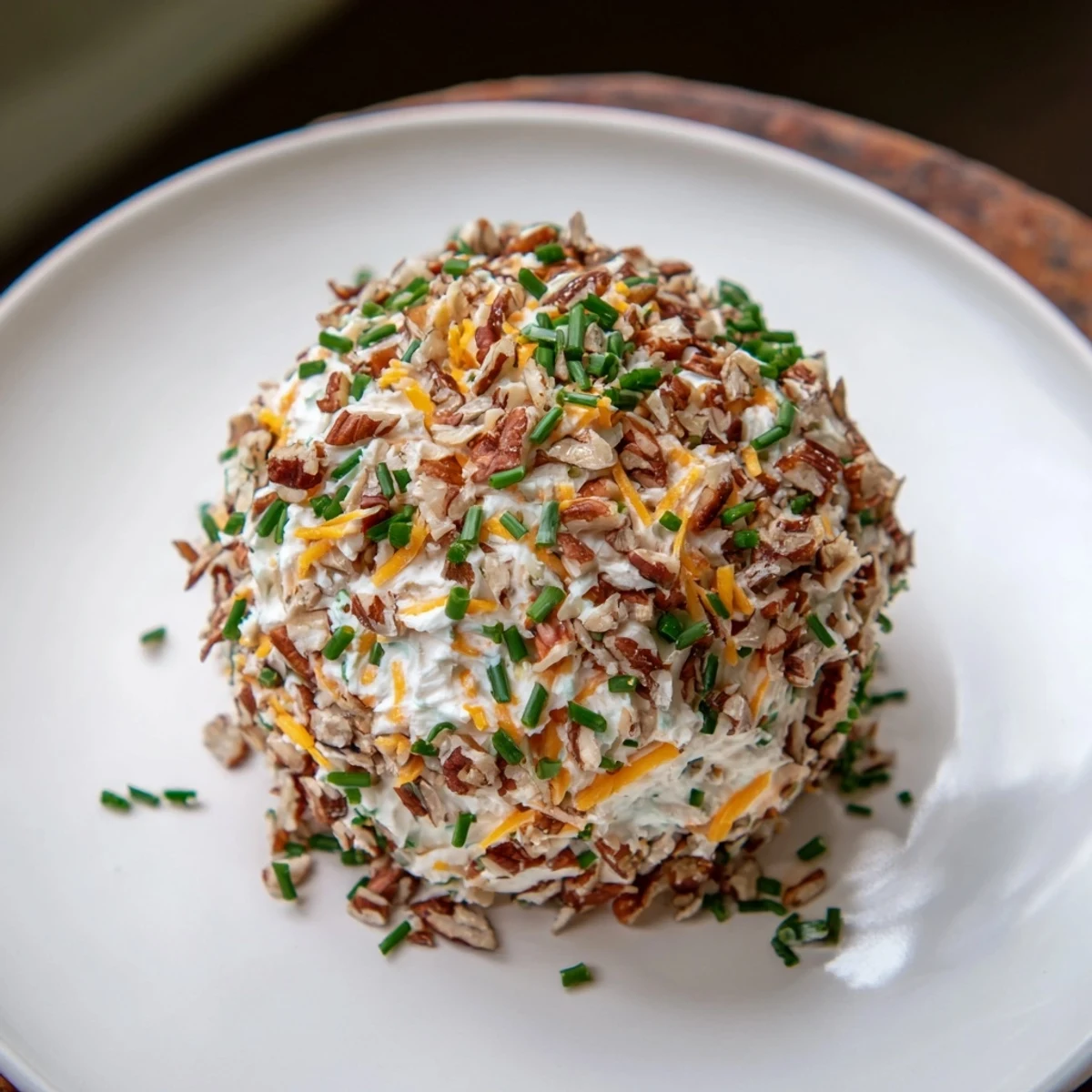 Creamy Classic Cheese Ball with Ranch Seasoning, beautifully rolled and presented with a crisp cracker spread.
