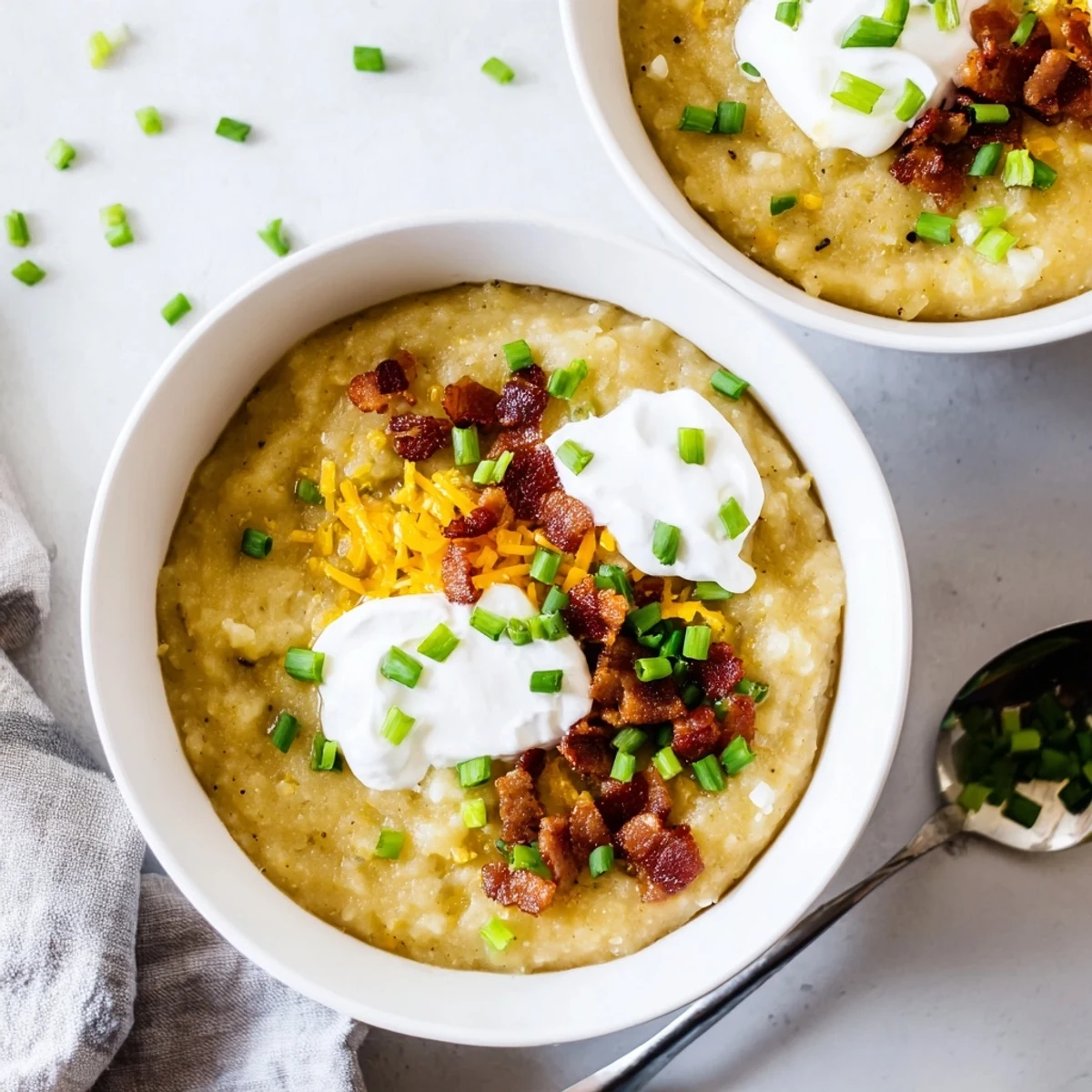Enjoy a close-up of The Ultimate Baked Potato Soup, showcasing its rich, savory, and flavorful profile.