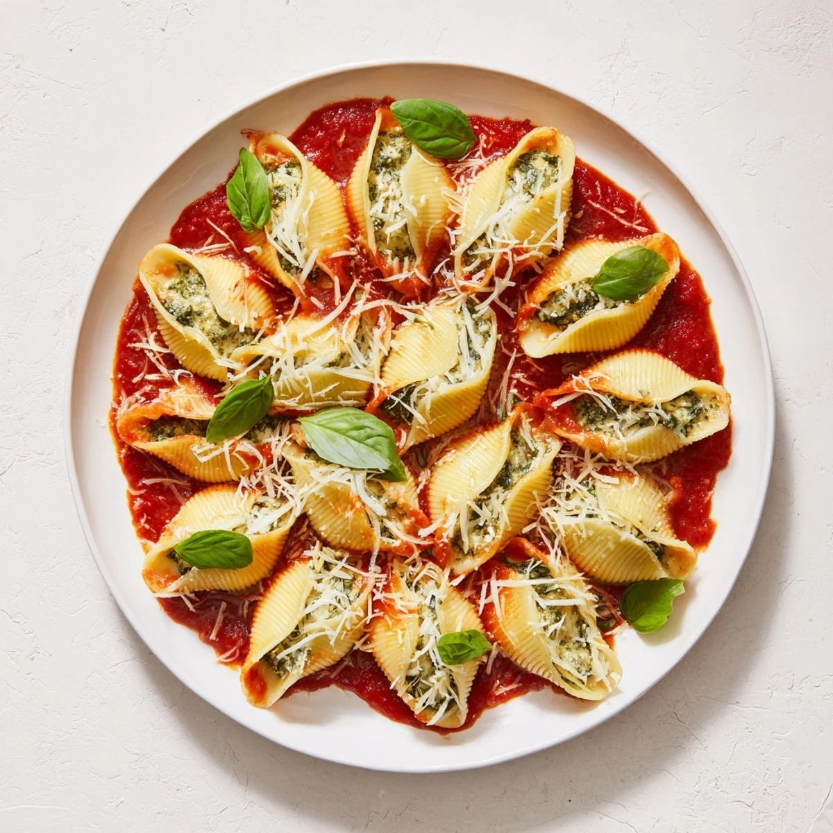 Pesto and Ricotta Stuffed Shells, bubbling hot with melted cheese, promising creamy ricotta and flavorful pesto.
