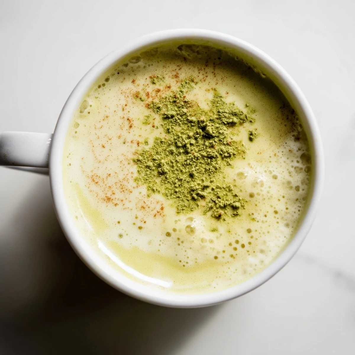 A creamy Coconut Ginger Matcha Winter Immunity Latte, perfect for a cozy afternoon or healthy start.