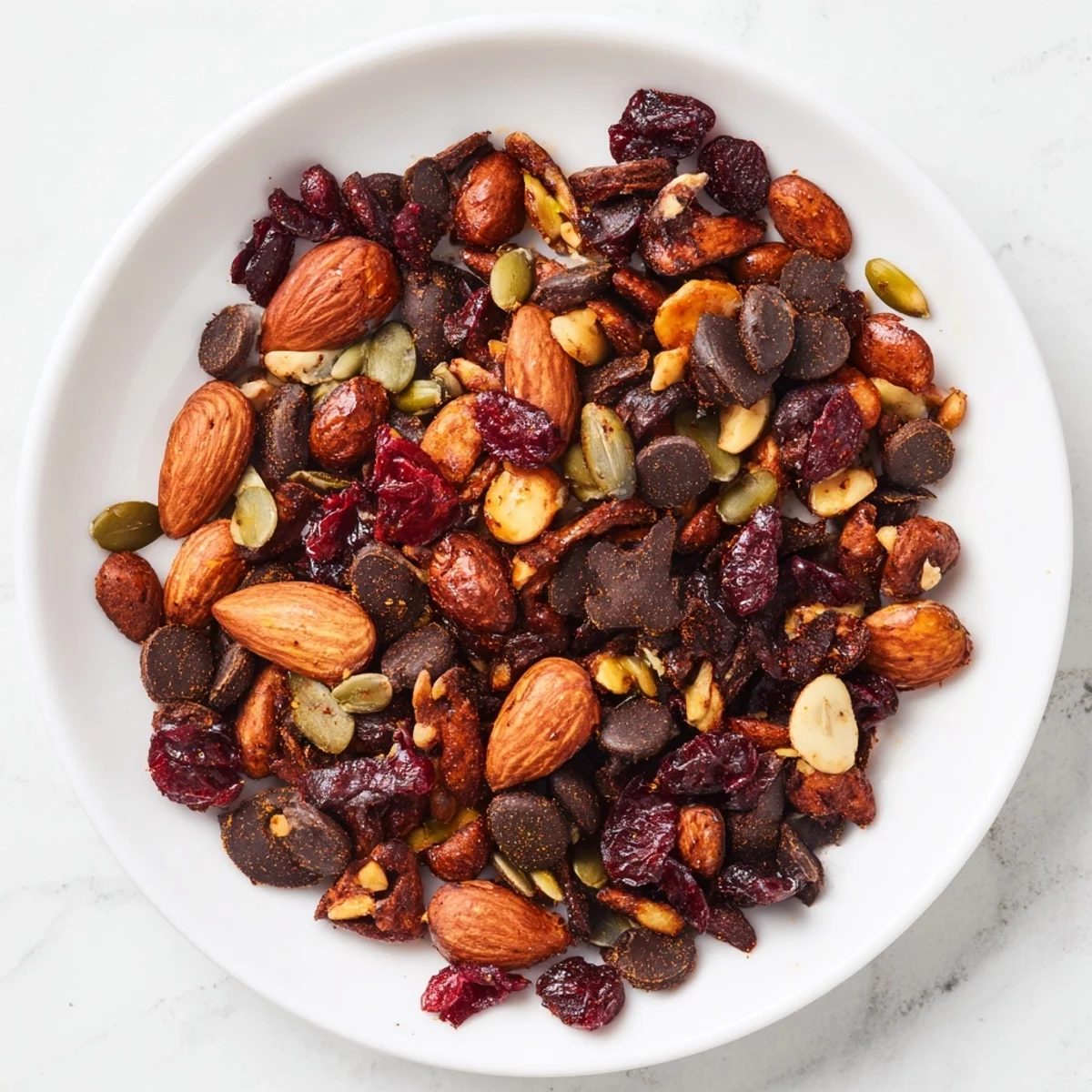 Golden-brown acorn & oak snack mix: a delicious crunchy treat with toasted nuts and spices.