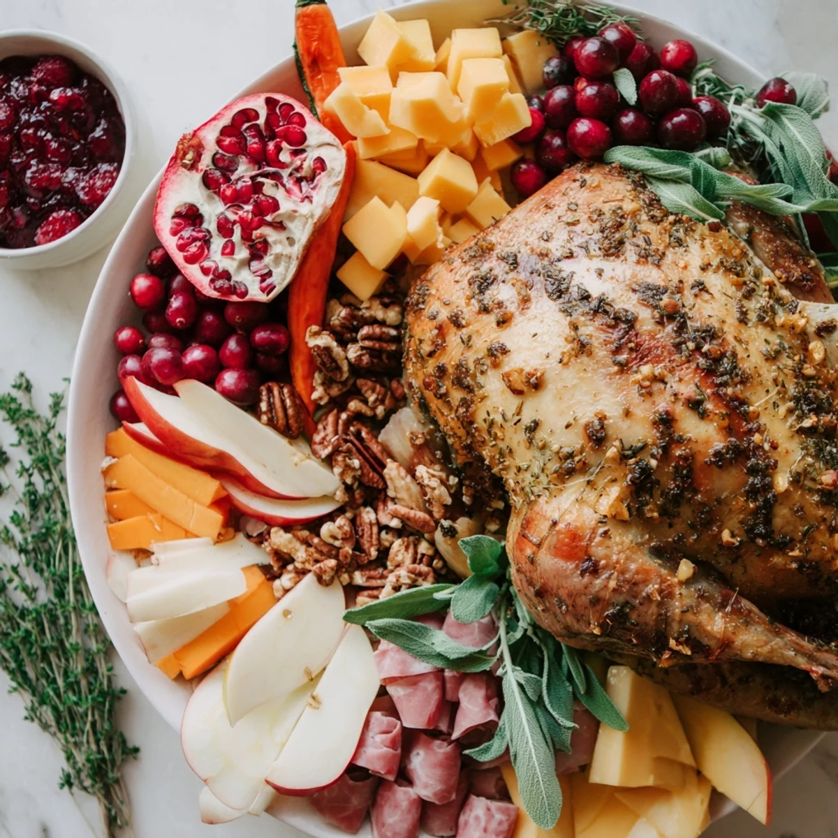 Guests will love the delicious and savory Thanksgiving Turkey Legs Charcuterie board, ready to serve!