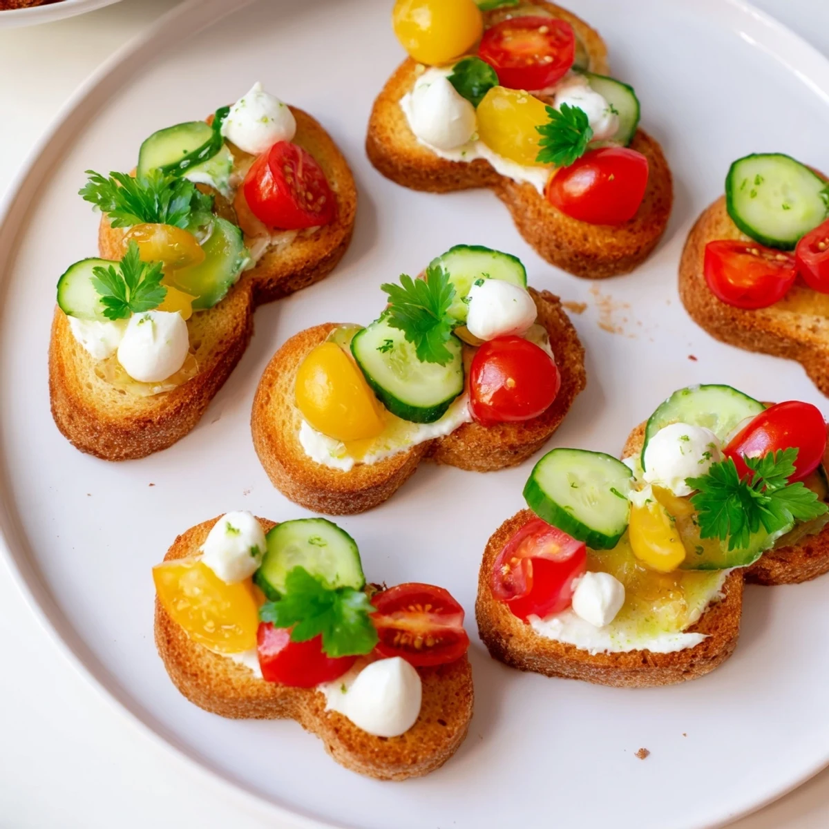 Golden, crispy Elf Shoe Shaped Toast Bites with cream cheese and fresh herbs, perfect for brunch.