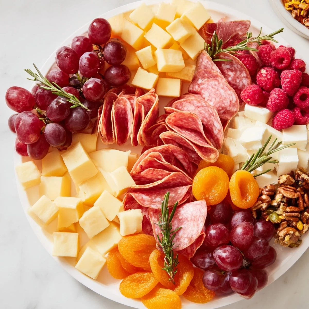 Festive Meat & Cheese Stocking Charcuterie Board, overflowing with colorful meats and cheeses, ready to serve.