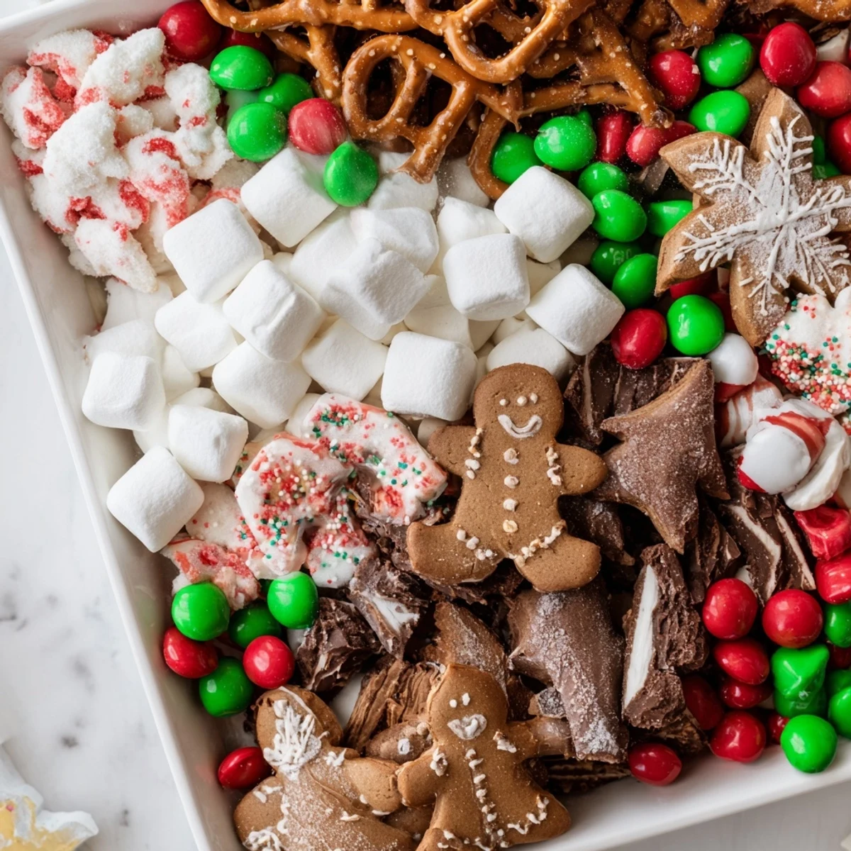 A vibrant Santa's Sack Candy Avalanche bursting with colorful candies perfect for a festive occasion.