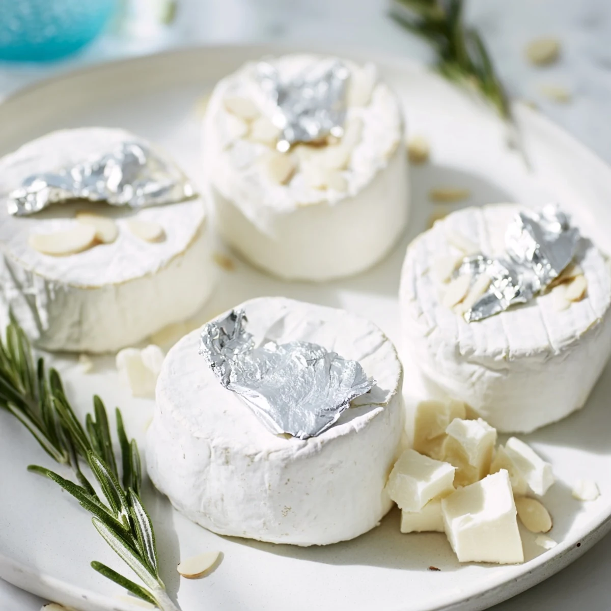 Snow-dusted Winter Wonderland Platter: a festive appetizer arrangement with snowy white cheeses, nuts, and grapes.