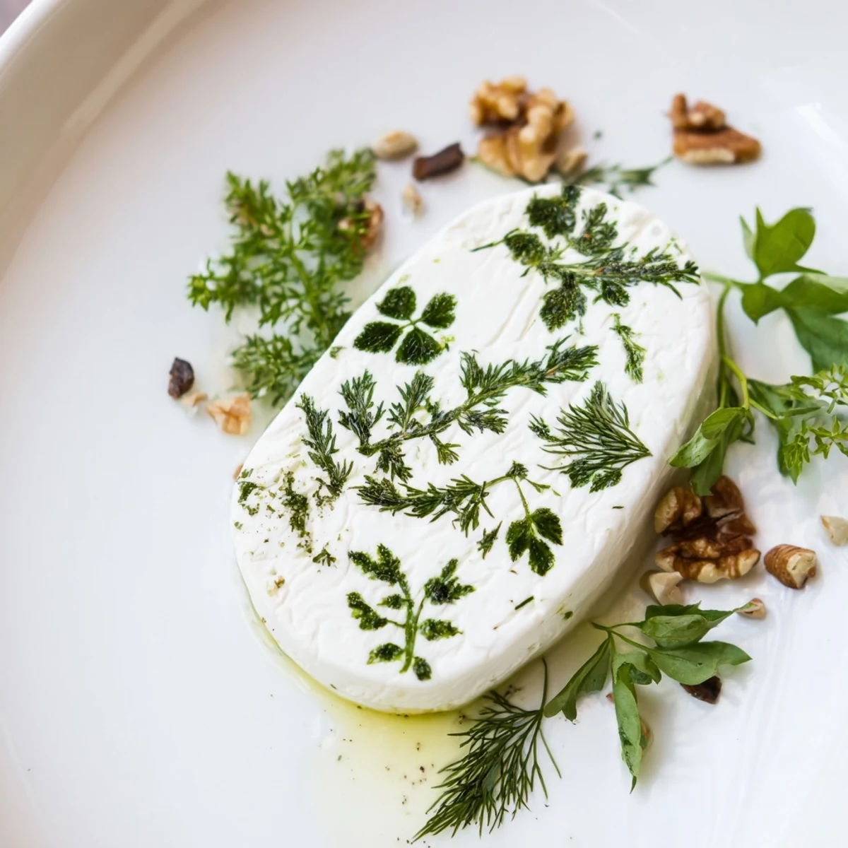 A close-up view presents the unique Fossil Record appetizer, a delicious cheese and nuts arrangement.