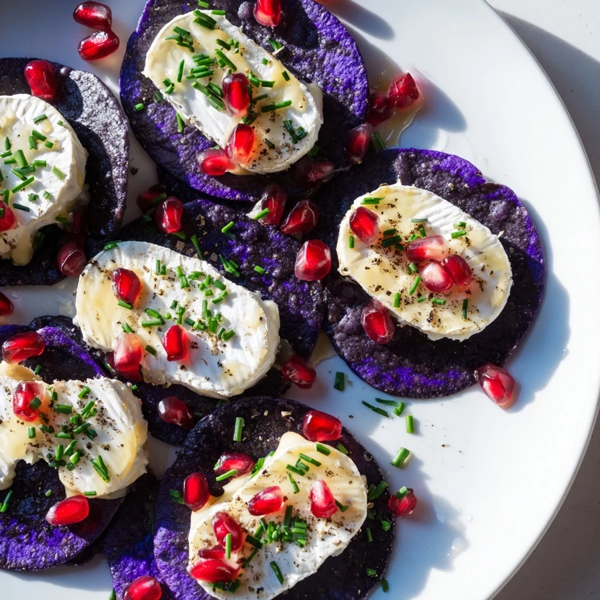 Creative Stepping Stones board: Slices of cheese form edible stepping stones over a blue corn river.