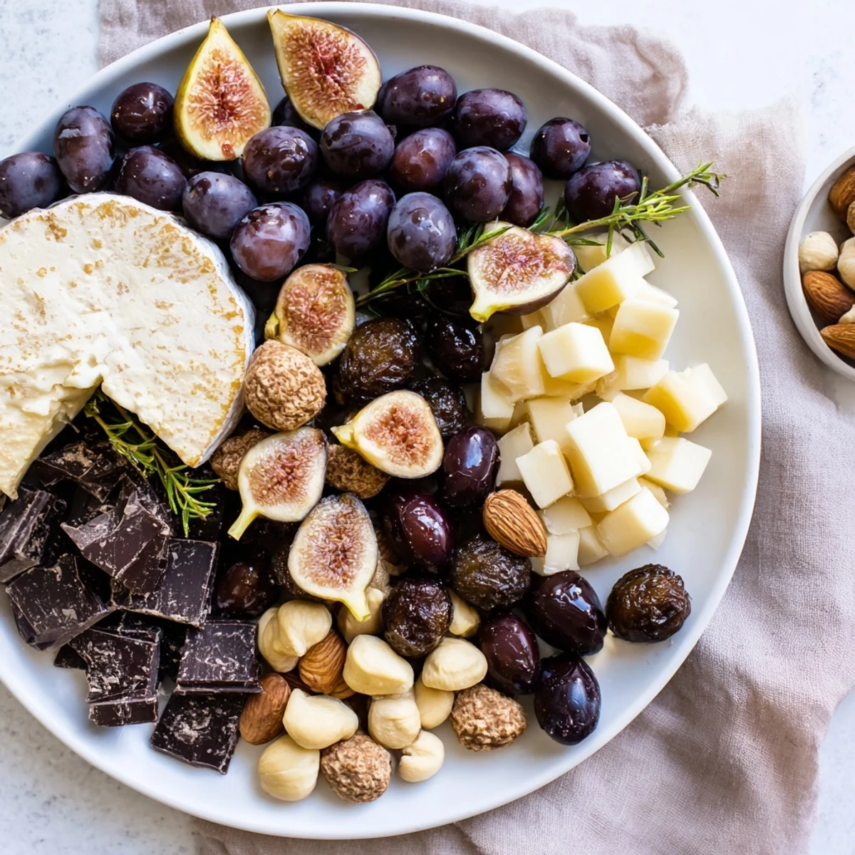 Winter Solstice Board artfully combines sweet figs, Brie, and olives for a gorgeous, seasonal appetizer.