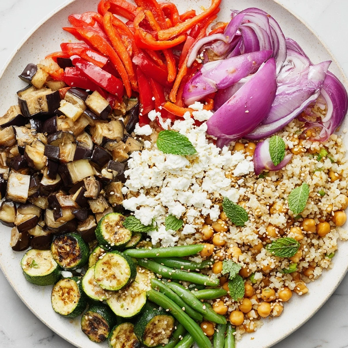 A colorful platter of The Spice Route dish displaying Mediterranean, Asian, and Middle Eastern flavors.