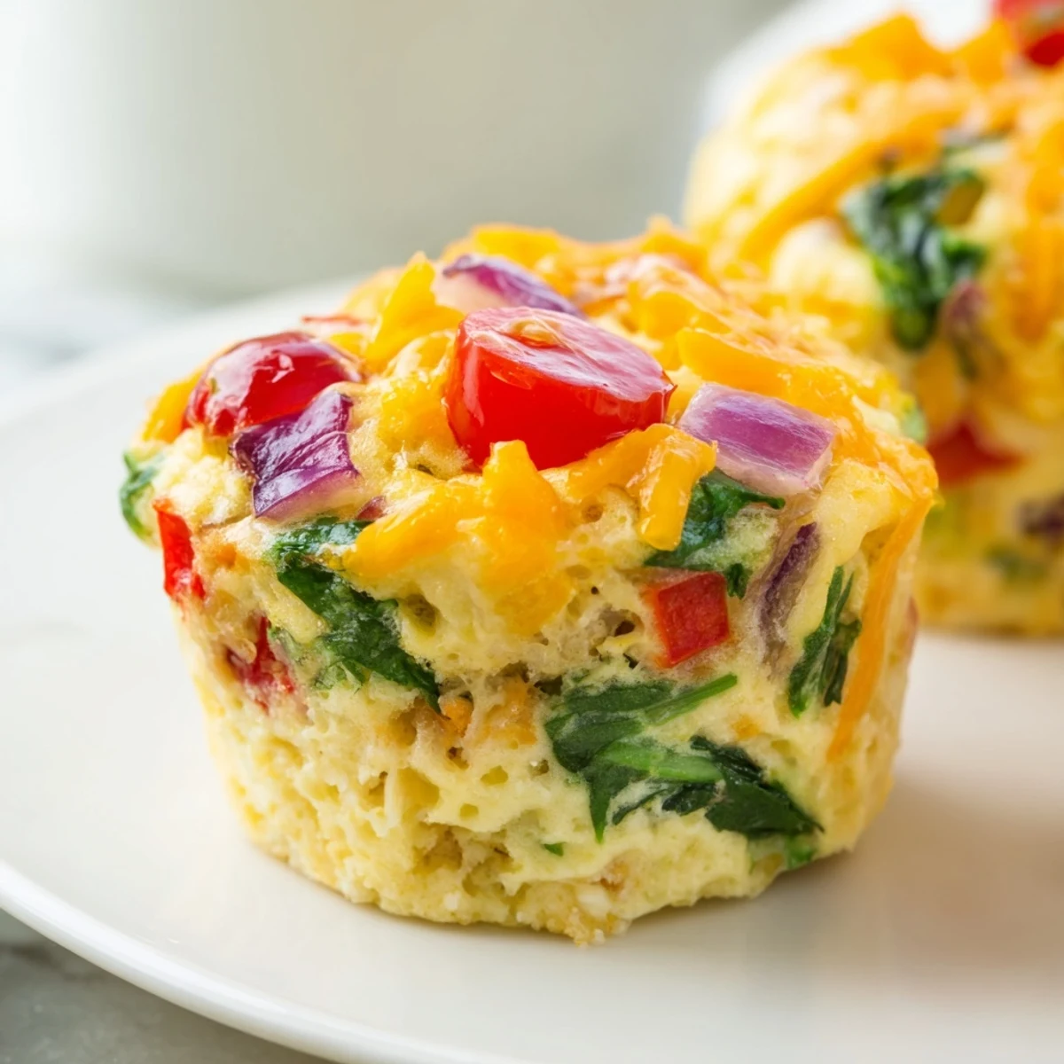 Freshly baked veggie egg muffins, a protein-packed meal prep option to grab and go easily.