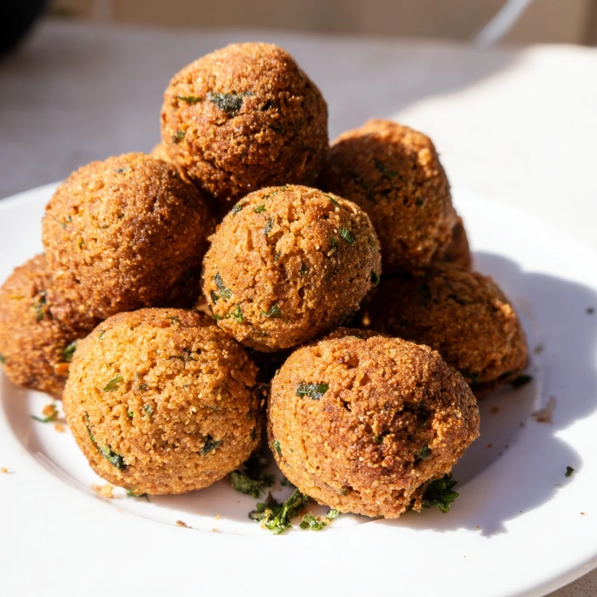 Golden and crispy Levantine falafel balls, a delicious Middle Eastern appetizer or snack, ready to enjoy.