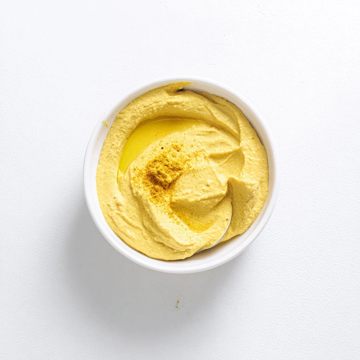 Creamy chickpea curry paste served with naan bread and fresh vegetable sticks for dipping.