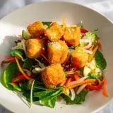 Golden Crispy Tofu Salad