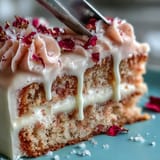 Elegant Rosé Velvet Cake with shimmering gold drip, perfect for any celebration.