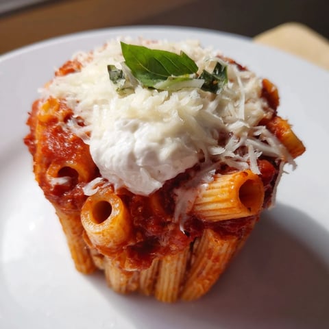 Baked Ziti Cups, individual pasta delights filled with bubbling cheese, and rich tomato sauce.