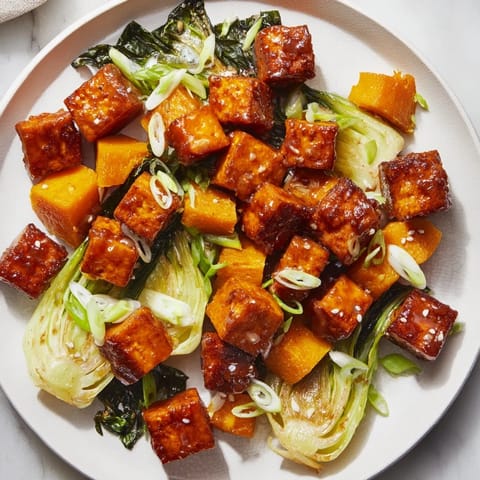 Miso-Glazed Tofu Winter Squash