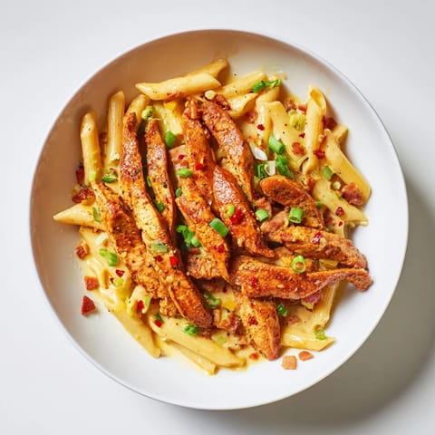 Tender chicken and creamy pasta coated in a luxurious parmesan sauce, a beautiful Southern Style Creamy Parmesan Chicken Pasta.