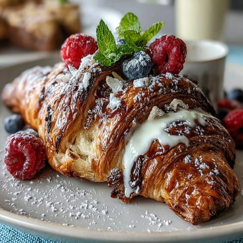 Vibrant Mother's Day brunch board with flaky croissants, fresh berries, and mimosas for a festive morning celebration.