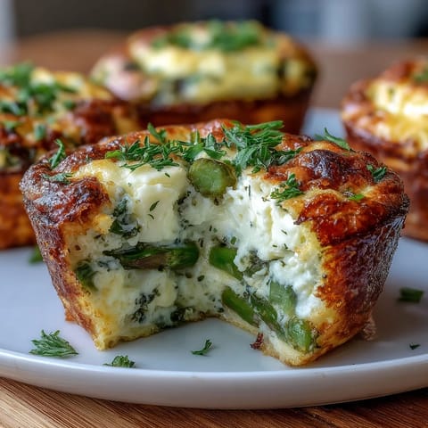 Spring Frittata Muffins with vibrant asparagus, peas, and spinach baked to golden perfection.  
