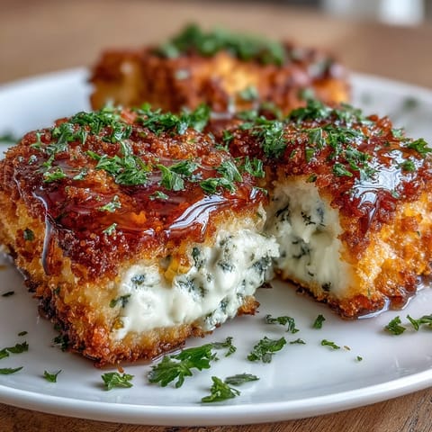 Crispy Breaded Feta baked to golden perfection with a crunchy panko coating and drizzled with sweet honey.