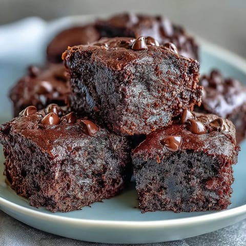 Fudgy Fiber-Maxxing Bean Brownie Bites arranged invitingly on a rustic plate.