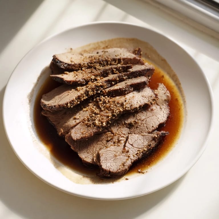 Savory Budget Holiday Chuck Roast cooked until meltingly tender, glistening, and ready for a comforting meal.