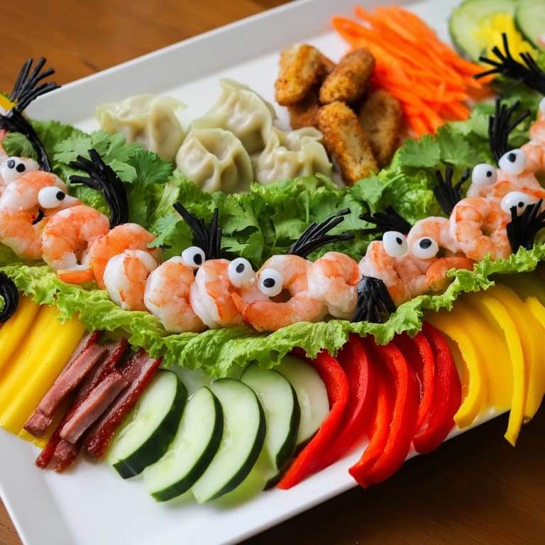 Enjoy an appetizing Lunar New Year Dragon Platter: hear the crunch and savor flavorful Asian-inspired bites.