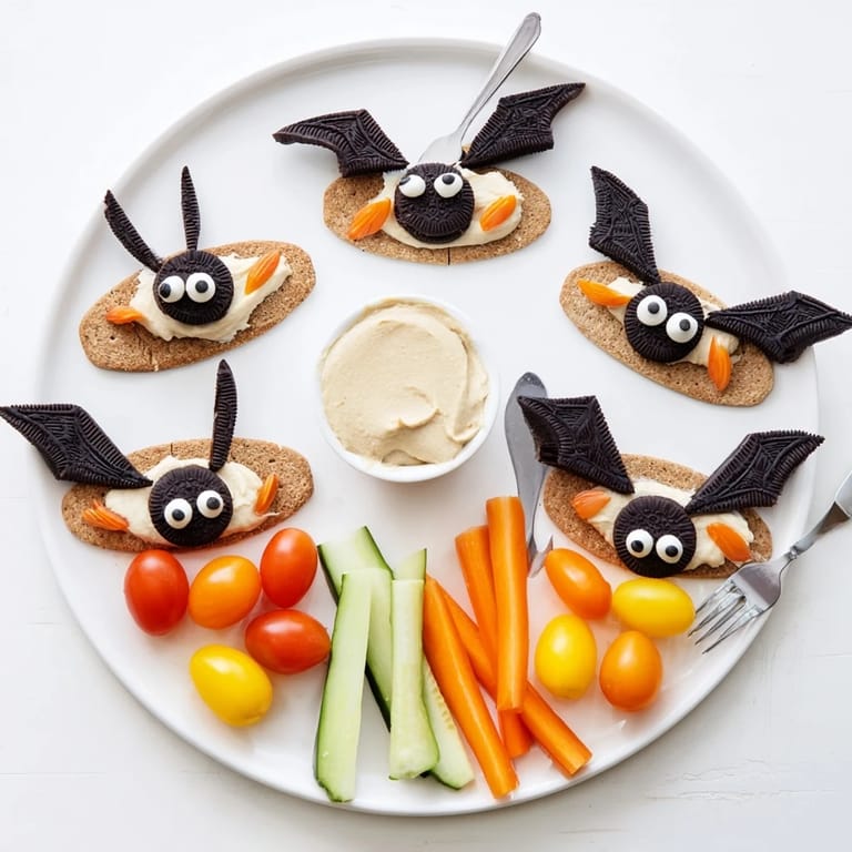 Get ready for Halloween with this easy and delicious Flying Bat snack board presentation.