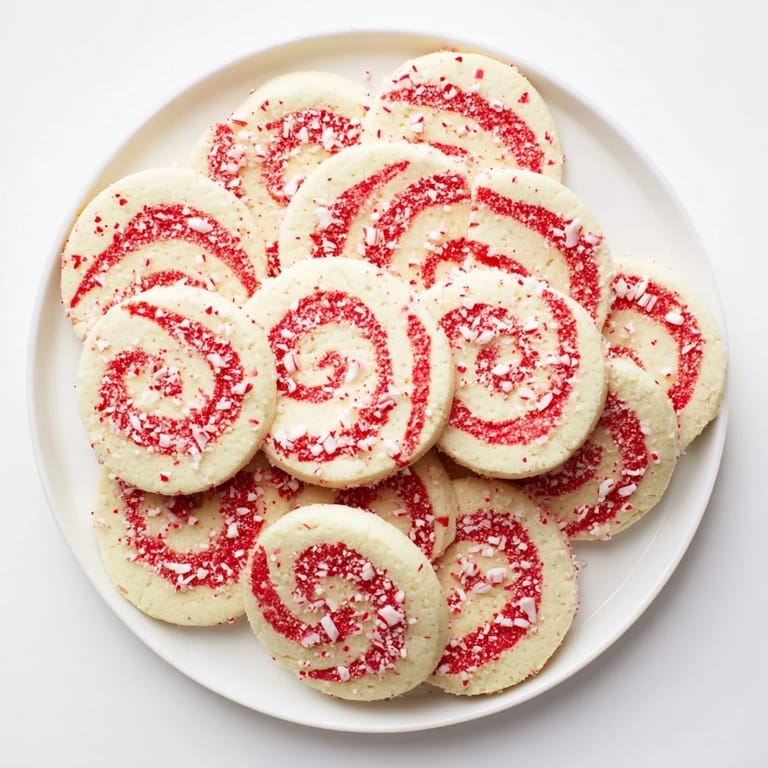 A beautifully arranged Candy Cane Swirl Cookie assortment, perfect for Christmas, offering a festive and sweet treat.