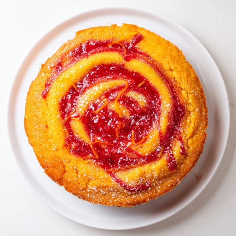 Warm, golden Cranberry Orange Swirl cake, a festive treat with fruit and sweet citrus zest.