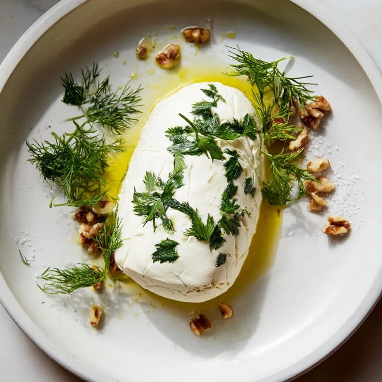 Vibrant image shows the Fossil Record cheese appetizer with herb imprints and cracked nuts for serving.