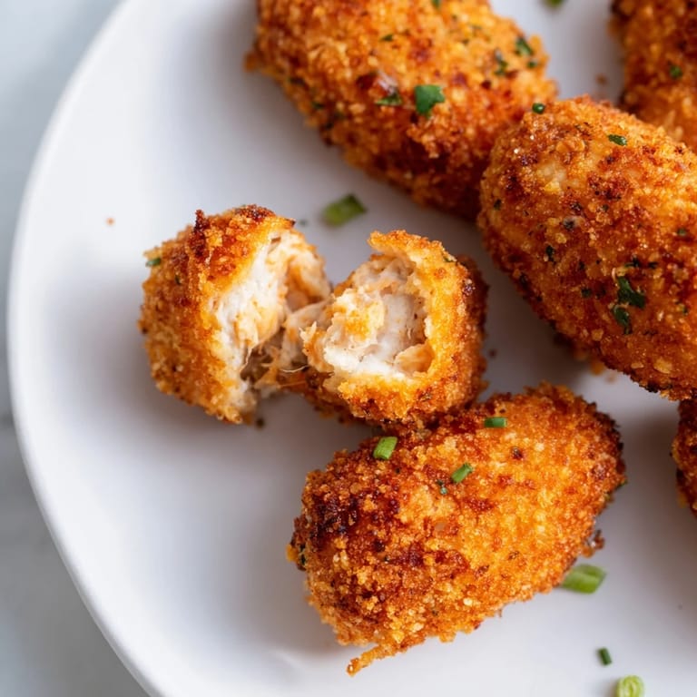 Imagine the texture: Delicious, hot Air Fryer Spicy Ranch Chicken Croquettes, perfect for sharing and enjoying.