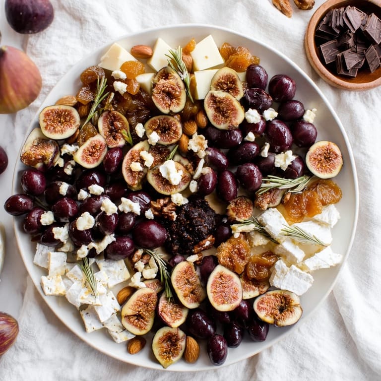 A beautiful Winter Solstice Board showcases both savory and sweet elements, perfect for a gathering.