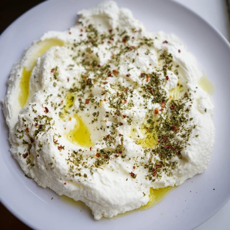 Tangy, homemade Levantine Labneh, a thick and spreadable cheese perfect for dipping fresh pita bread.
