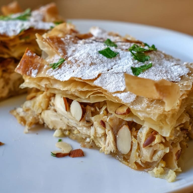 This homemade Moroccan Pastilla Pie offers a unique blend of sweet and savory textures and tastes.