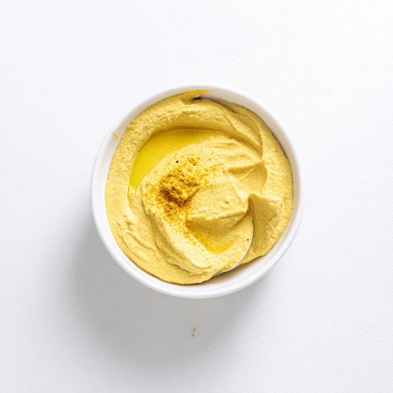 Creamy chickpea curry paste served with naan bread and fresh vegetable sticks for dipping.