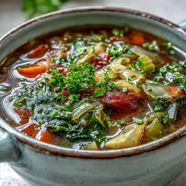 Light and comforting Cabbage Soup served in a rustic bowl with a lemon wedge, perfect with whole-grain bread for a gentle reset.