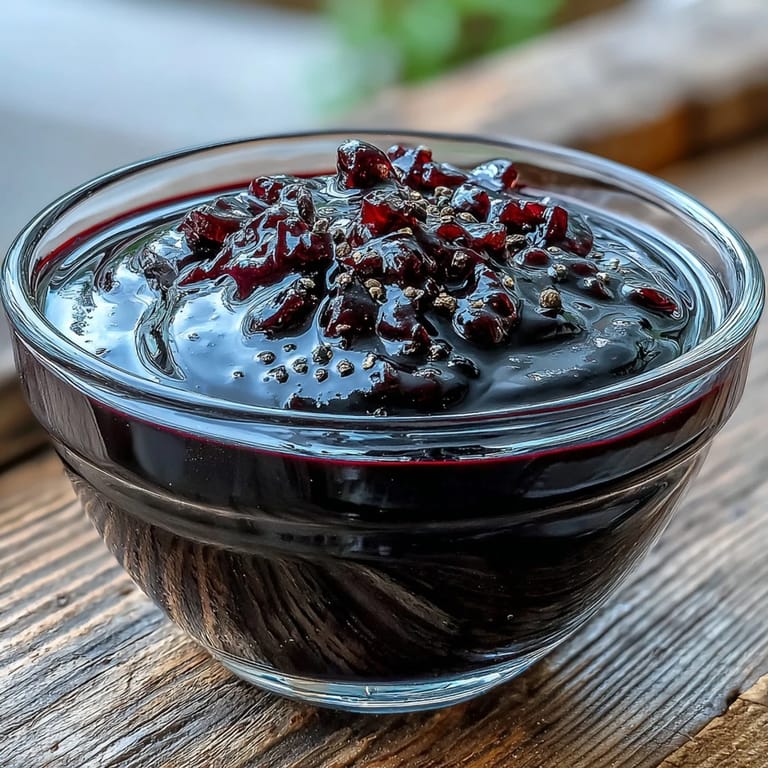Tart Black Currant Vinaigrette drizzled over a vibrant green salad with goat cheese and roasted beets.