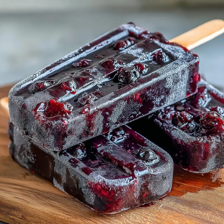 Homemade Black Currant Popsicles overflowing with bold berry flavor, garnished with fresh mint leaves and a lemon wedge for zest.