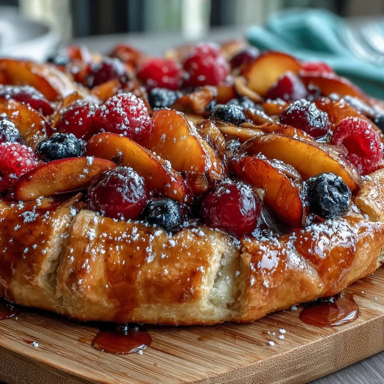 3. Elegant galette with luscious frangipane and mixed summer stone fruits, folded in a free-form pastry for a rustic yet refined presentation.