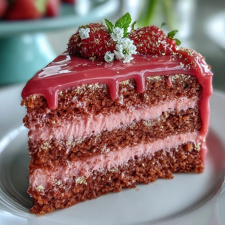 Decadent Rosé Velvet Cake for bridal showers, boasting a luxurious gold drip finish.