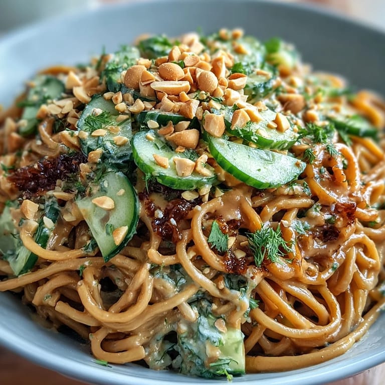 Healthy vegetarian Cold Peanut Sesame Noodles, a perfect easy weeknight meal awaits.