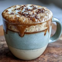 A warm, creamy dandelion tea latte with oat milk and vanilla, topped with a delicate foam and a dusting of cinnamon.